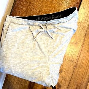 Brand New Eddie Bauer Classic Gray Sweat Active Workout, Cool down Lounge Shorts